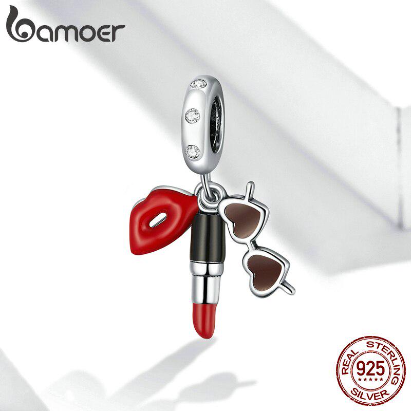 

Подвеска для губной помады и солнцезащитных очков Bamoer, серебро 925, оригинальные модные ювелирные изделия из окисленного серебра, подарки для девочек 925 silver