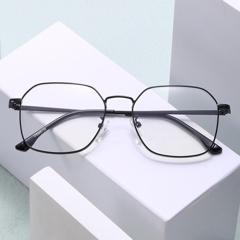 New retro myopia glasses frame women's online can be equipped with high degree silver frame gold edge big face eyes men's spot HC