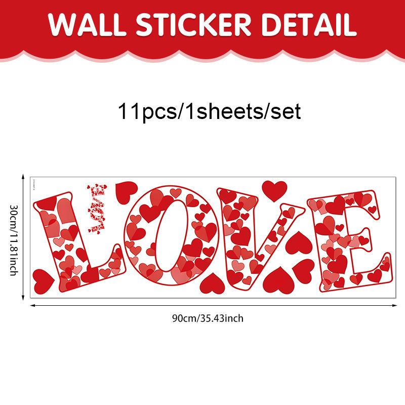 1pcs Valentine's Day Atmosphere Decorative Stickers,Heart-shaped Stickers For Glass Windows And Display Windows, Window Stickers