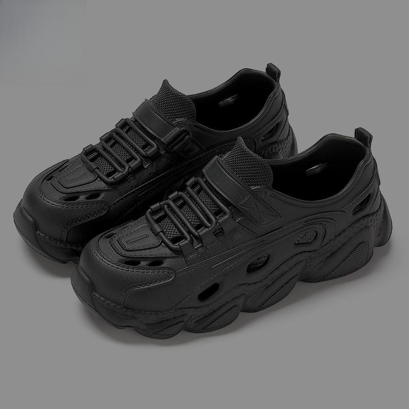 Fashion 2025 New Big Size Women's Summer Hollow-Out Sandals Soft Thick Sole Breathable Lightweight Perforated Casual Beach Walking Shoes