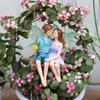 Luminous couple swing flower fairy, hanging, decorative craft, resin material, fluorescent wing fairy