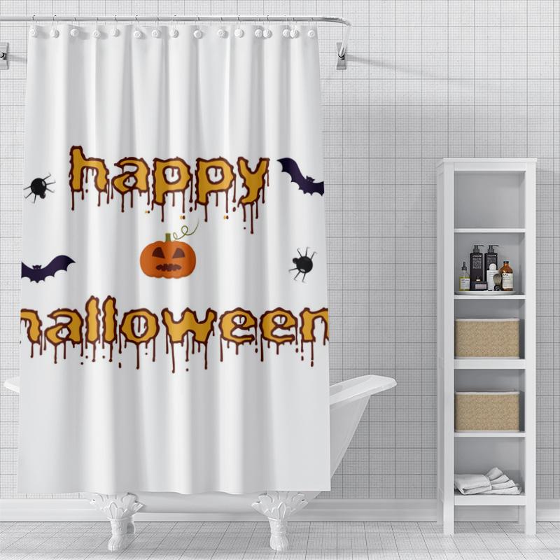 Home Shower Curtains for Bathroom Waterproof Fabric Modern Nordic Style Living Room Curtain Halloween Autumn Pumpkin Decoration