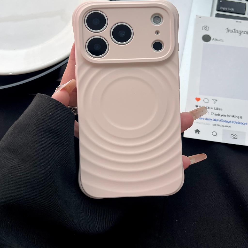 For Magsafe Water Ripple Soft Case for iPhone 17 Pro Max Air Magnetic Candy Solid Color Bumper Shockproof Cover for iPhone 17Pro