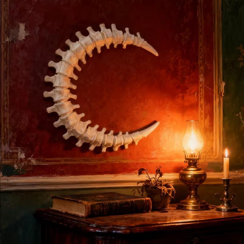 Spinal Cord Moon Wall Hanging Gothic Home Art Living Room Wall Ornament Aesthetic Alternative Room Decor
