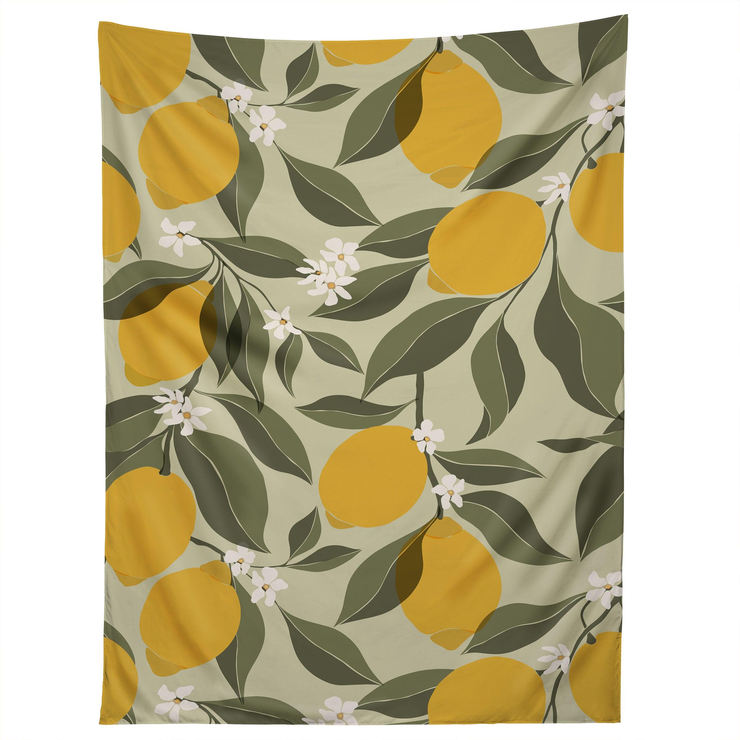 ABSTRACT LEMONS tapestry 75x100