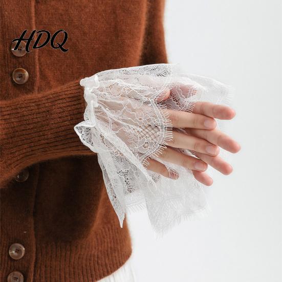 Fake Sleeves for Women Lace Sleeve Cuffs Elastic Wrist Detachable False Romantic Cuffs Elegant Clothing Accessory Wedding Cosplay Halloween