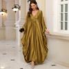 Polyester Gold Fake Loose Large Size Long Dress Beach Jacket Dress Long Dress
