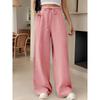 Drape Casual Lace-up Wide-Leg Pants High Waist Drape Casual Lace up Loose Pants