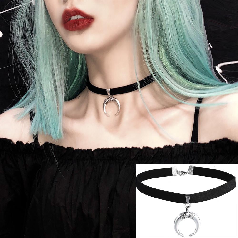 Koreanische Mode Samt Halsband Halskette für Frauen Vintage Sexy Spitze Halskette mit Anhänger Gothic Mädchen Hals Schmuck Zubehör