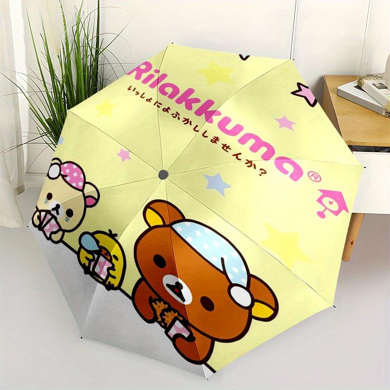 

1pc Rilakkuma,San-X Automatic Umbrella-Foldable, Durable 8-Bone Design, Compact and Stylish, Great for Camping, Halloween, Christmas, Mother
