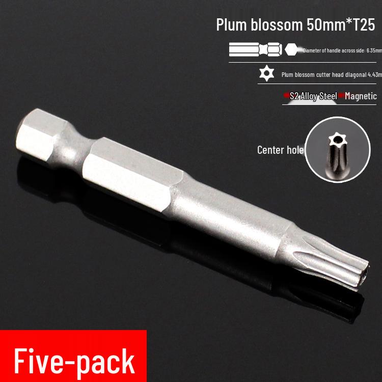 Plum Blossom S2 Magnetic Hex Screwdriver Set - 6.35mm Pneumatic Drill Bit Set