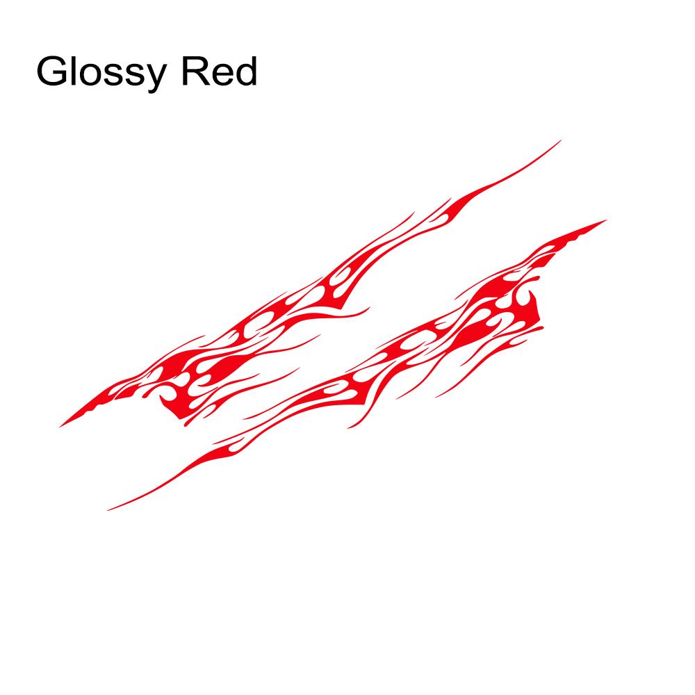 2PCS Flame Graphic Car Body Side Stickers Racing Sports Stripes Vinyl Decals Self-adhesive Auto Decorative Stickers Accessories