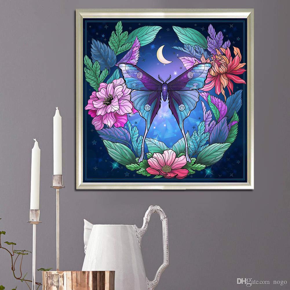 

5D Diy Алмазная картина Букет и бабочка Алмазная вышивка Полный набор аниме Наборы для вышивки крестом Домашний декор Подарок ручной работы Round 25x25cm