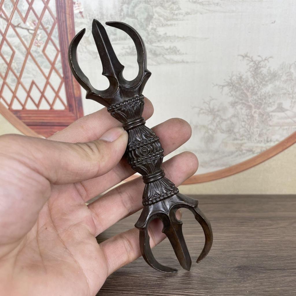 Alloy Vajra Trident, 15cm Long, Shingon Buddhist Ritual Implement, Amulet, Protection from Misfortune and Disaster [Product Code]