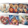 6Pcs Colorful Pattern DIY Diamond Painting Greeting Card with Envelope Diamond Art Festival Card Craft for Friend Family Lover