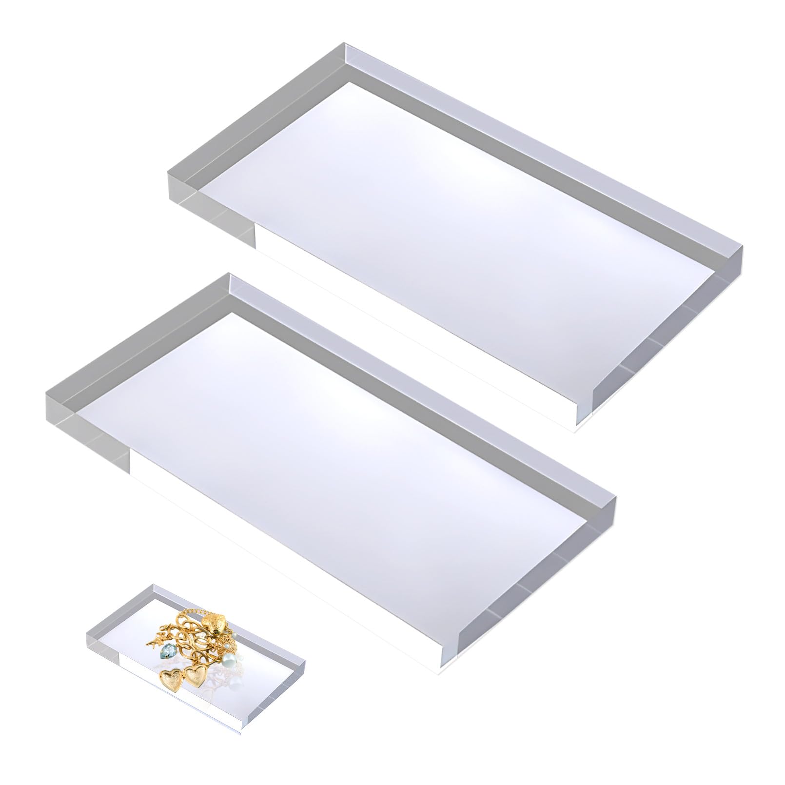 

heizi Acrylic Stand for Photography, Acrylic Block, Acrylic Plate for Figure Display, Photography Stand (Set of 2 Rectangles (15 x 8 x 1.5cm))