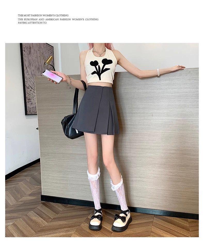 Autumn 2025 Women's Gray Irregular A-Line Mini Skirt - High-Waisted, Slimming, Hip-Hugging