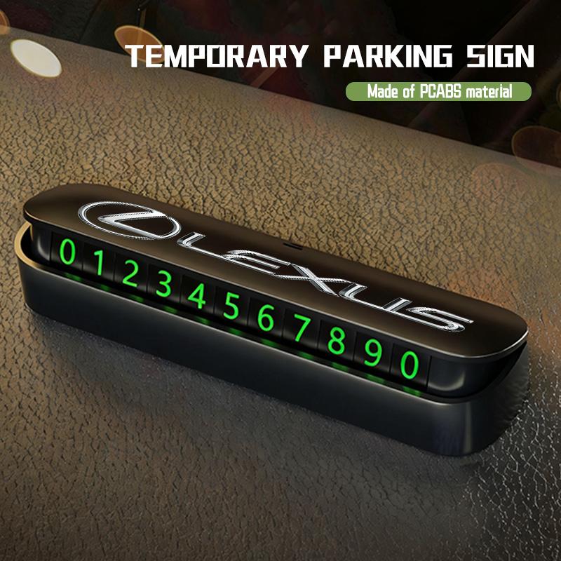 ABS Car Temporary Parking Card Phone Number Plate Auto Accessories For Lexus UX250h RX450h RX300 GX470 CT200h RX400h NX300h