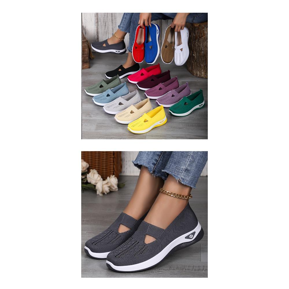 Women's Oversized Casual Shoes, Fly Woven Breathable Shoes, Women's Lightweight and Comfortable Mesh Shoes, Soft Soled Shallow Single Shoes