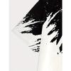 Men Casual Graphic T-Shirt - Black & White Abstract Design, Short Sleeve, Round Neck  Stretchy Summer, Streetwear Style, Everyday Comfort Tee