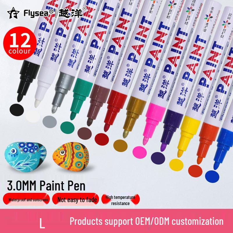 Low Odor White Oil-Based Paint Marker for Tires, Furniture, and Tiles