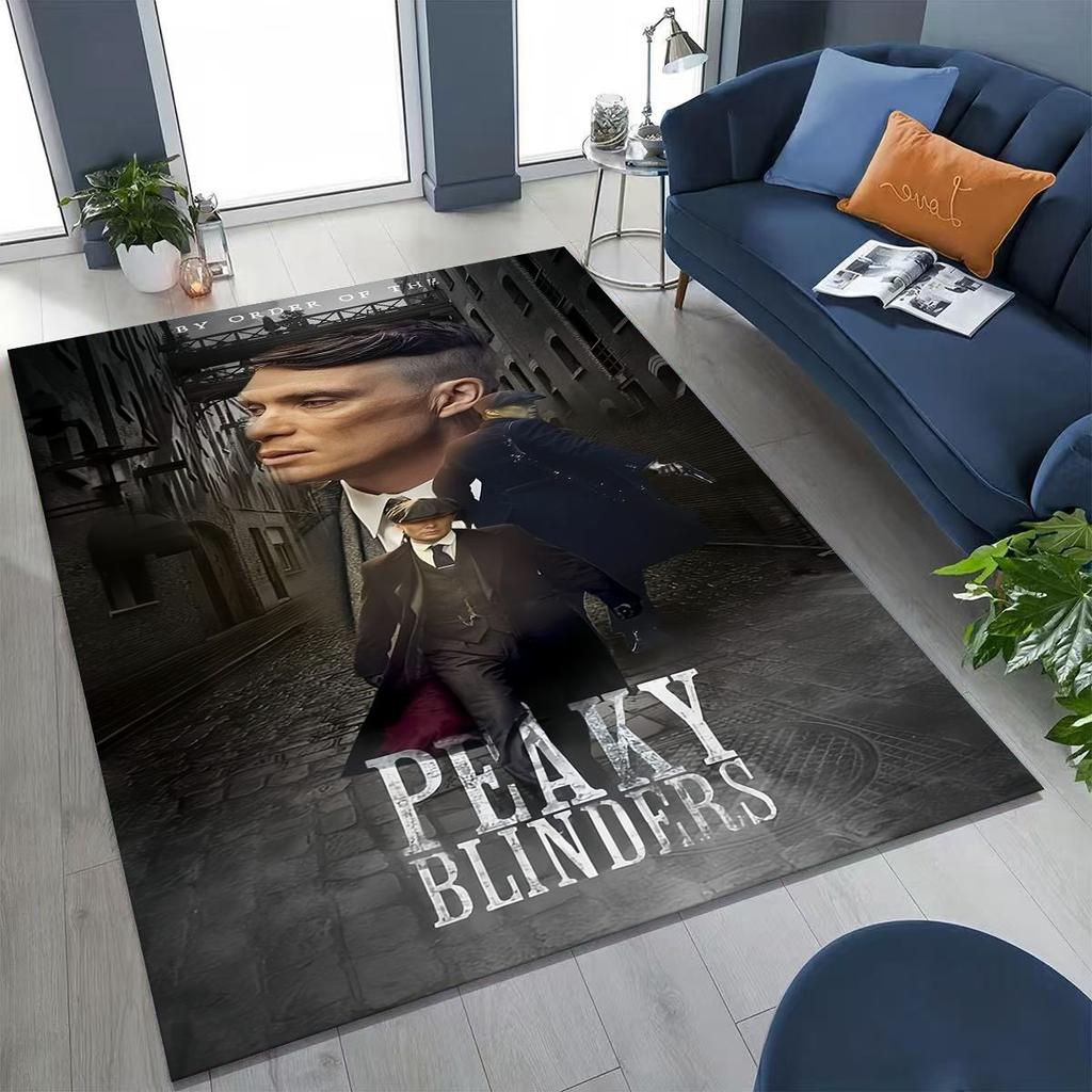 3D Tommy Shelby P-Peaky B-Blinders Kunst Teppich für Schlafzimmer Wohnzimmer Sofa Zuhause Fußmatte Dekor, Große Kinder Rutschfeste Bodenmatte