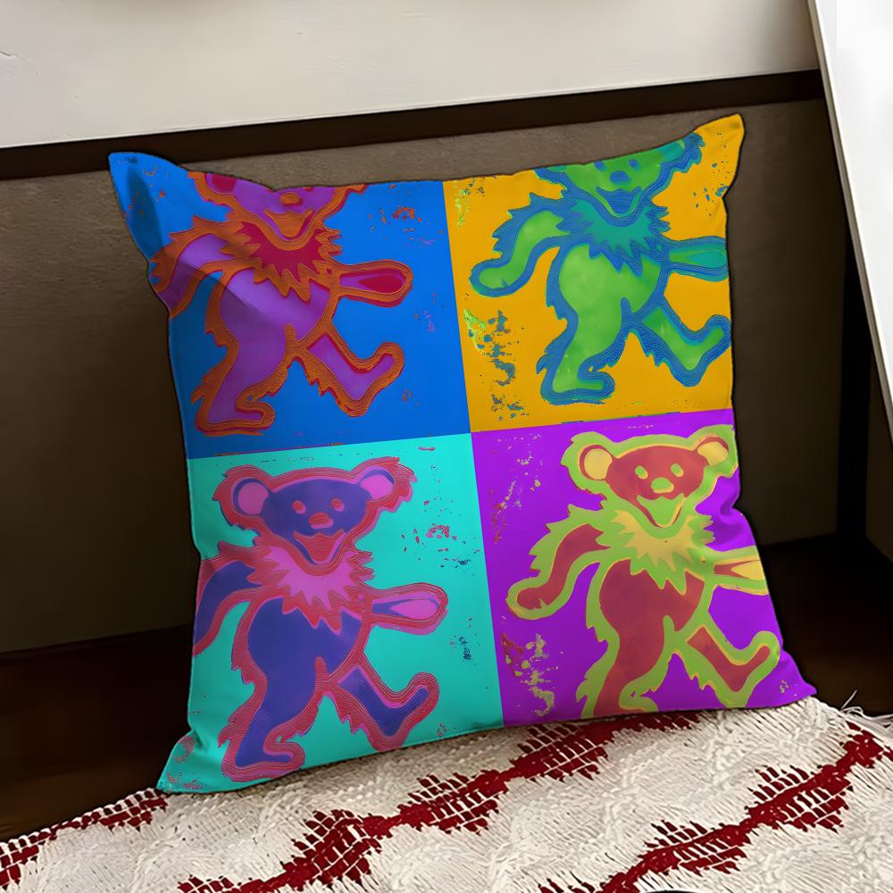Band GGrateful DDead Cushion Cover Reversible Soft Durable Pillow Cover Home Car MultiScene Use for Daily Comfort