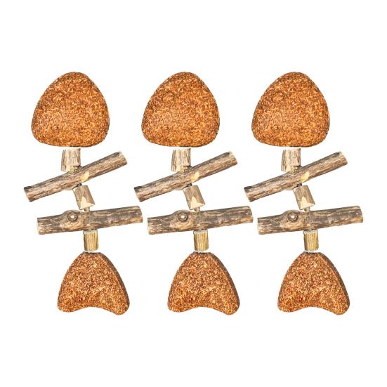 3 Adet Doğal Kedi Çiğneme Çubukları Balık Kemiği Şeklinde Oyuncak Gümüş Asma Ve Kedi Nanesi Oyuncak Kedi Diş Bakım Aracı Diş Sağlığı Diş Temizliği İçin