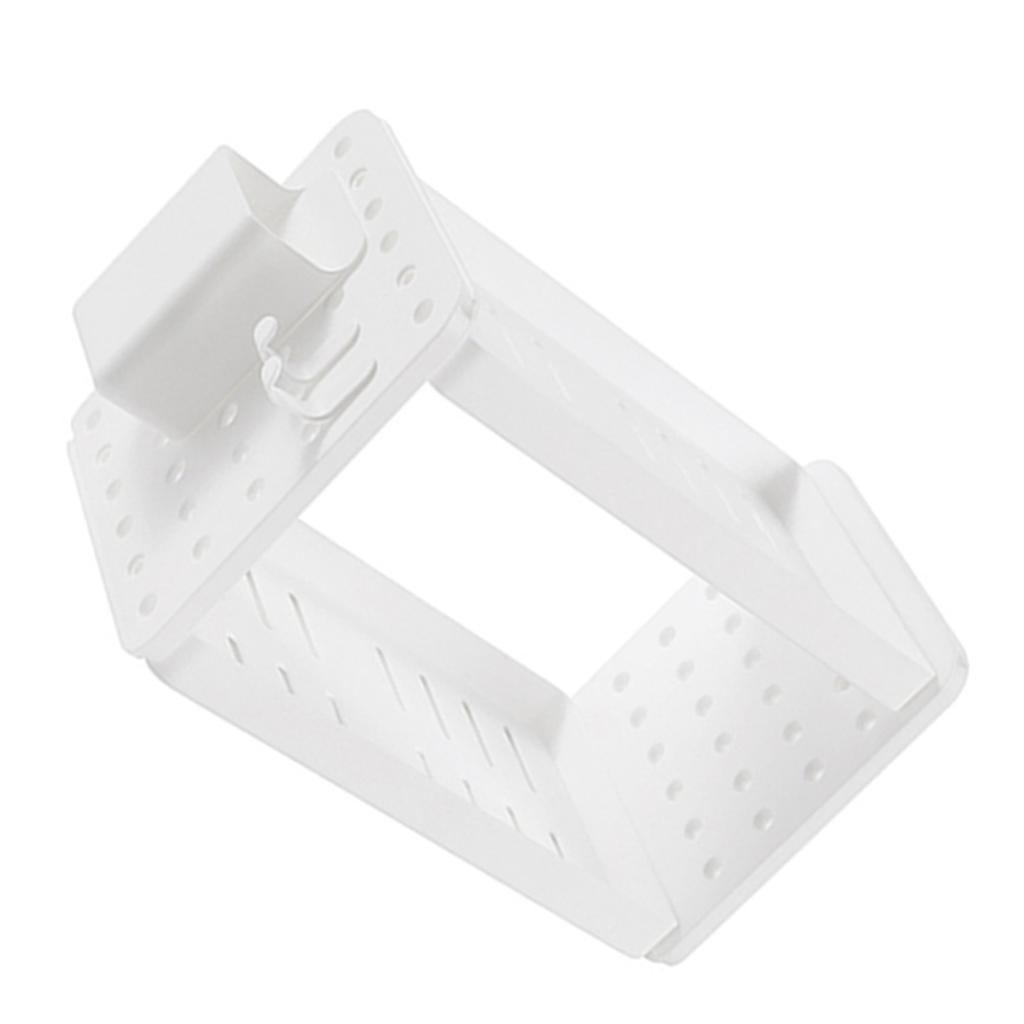 Double Layer Desktop Storage Rack Plastic Makeup Shelf Foldable Office Stationery Organizer