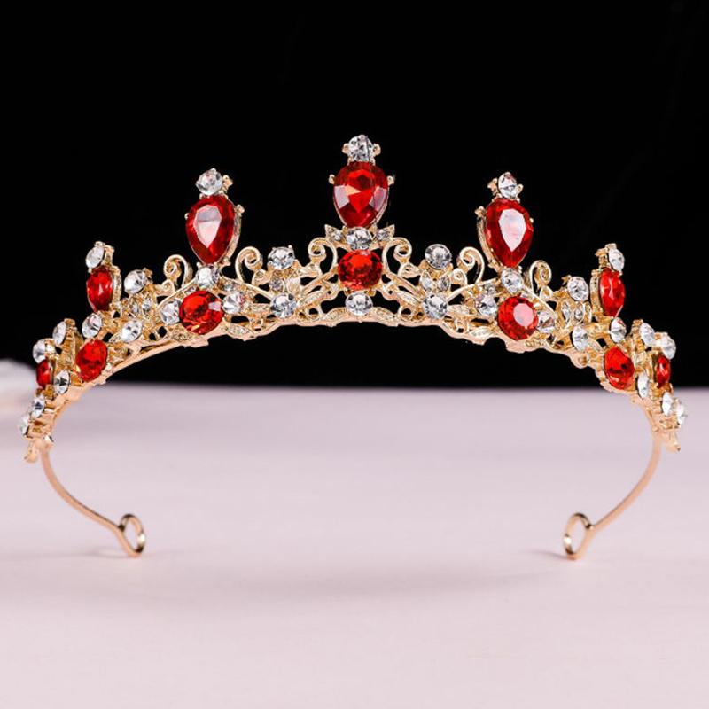 Elegant Colorful  Tiara Crown Women Girls Party Wedding Princess  Bridal Crown Hair Jewelry