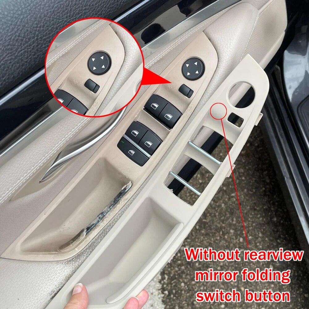 

Left Hand Drive LHD For BMW 5 series F10 F11 Red-Brown Beige Black Car Interior Inner Door Handle Panel Pull Trim Cover Black-LHD