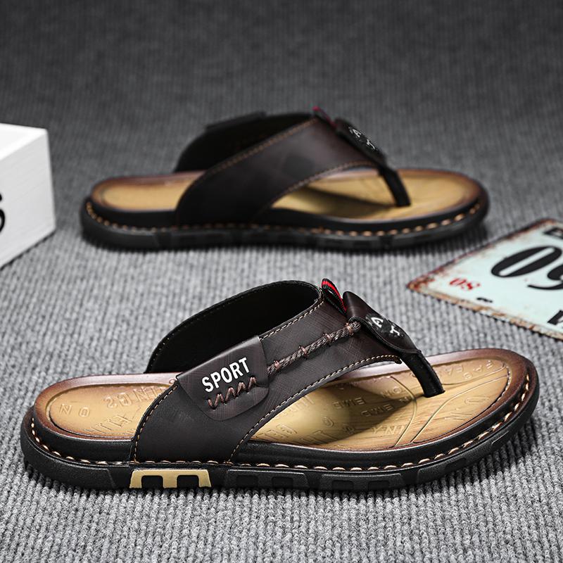 Fashion Flip Flops Summer Mens Slippers Casual Shoes Beach Sandals Outdoor Slides Walking Comfort Designer Fashion Luxury Leather