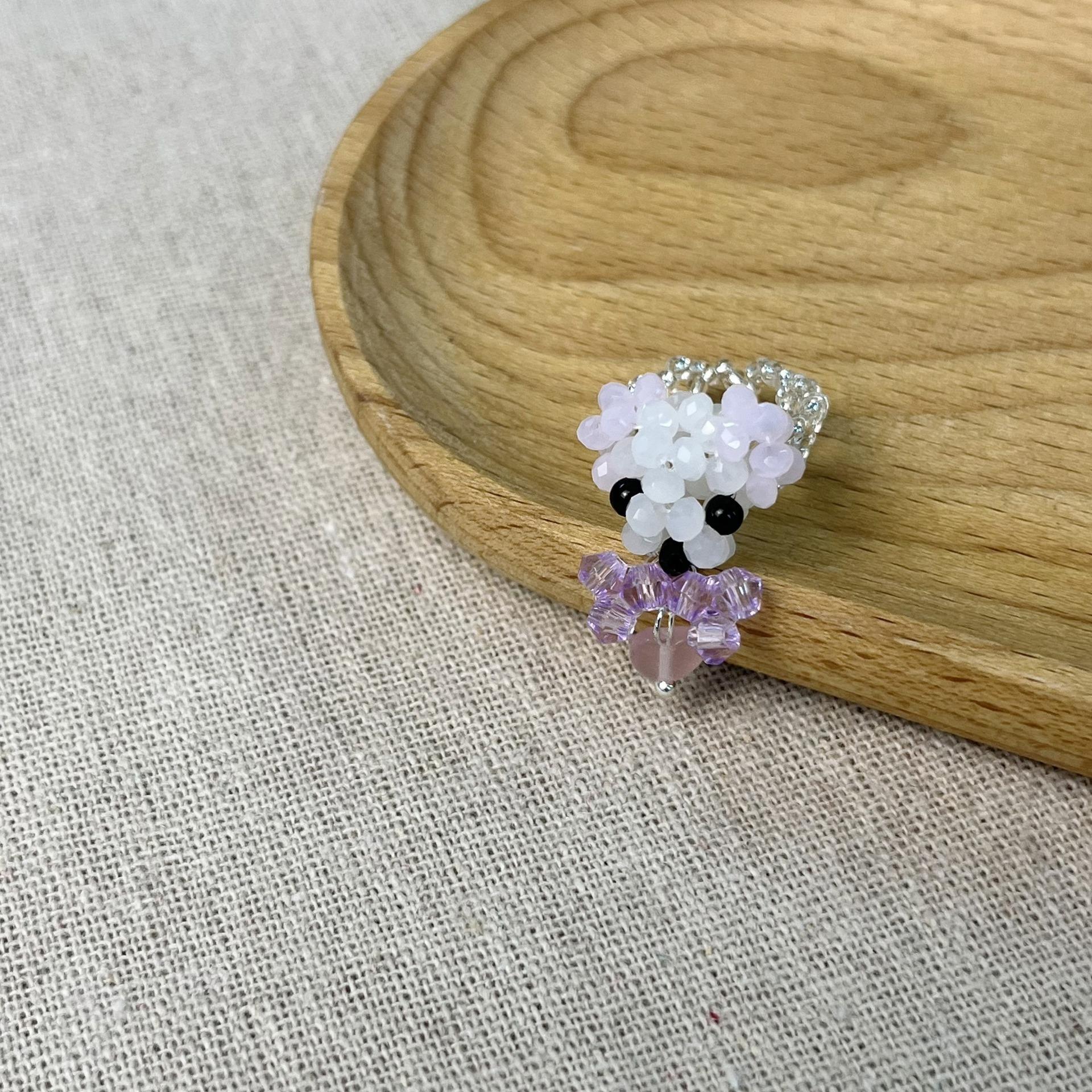 

Кристальное Заявление Кольцо Собаки Ручной Работы Бижутерия из Бисера Покажите Свою Любовь к Собакам StyleA