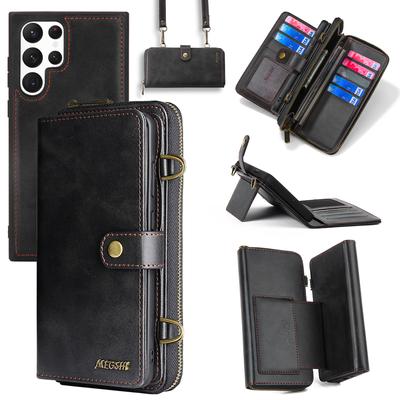 Huawei P40Pro Crossbody Portemonnee Lederen Hoes met Kaartsleuven, geschikt voor A53 en S22U. Europese en Amerikaanse stijl.