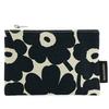 Marimekko Mini Unikko Cosmetic Pouch 21x14cm (Cotton Dark Blue) KAIKA Nordic Brand Goods Floral Pattern Flower No Gusset Makeup Womens Gift Compatible