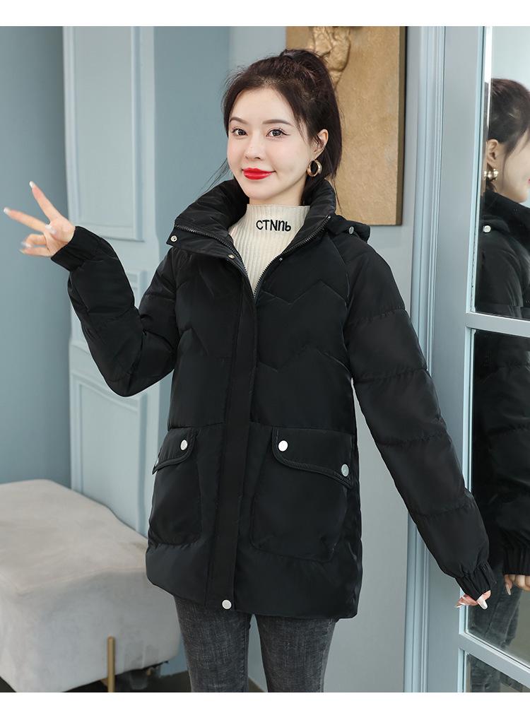 2025 Women's Mid-length Korean Style Loose Down Puffer Jacket - Stylish, Thickened, and Versatile Cotton Coat