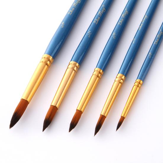 Pincéis de pintura Interface de tubo de cobre Cabo de madeira resistente Pincéis de cabelo de náilon para pintura