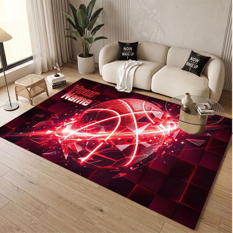 Other Similar Designs Theme Soft Crystal Velvet Rug Custom Name & Text Print Non Slip Floor Rug for Bedroom Living Room