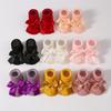 Handmade Baby Bow Tie Knit Booties Solid Color Non-Slip Sole Breathable First Walkers for Newborns & Infants