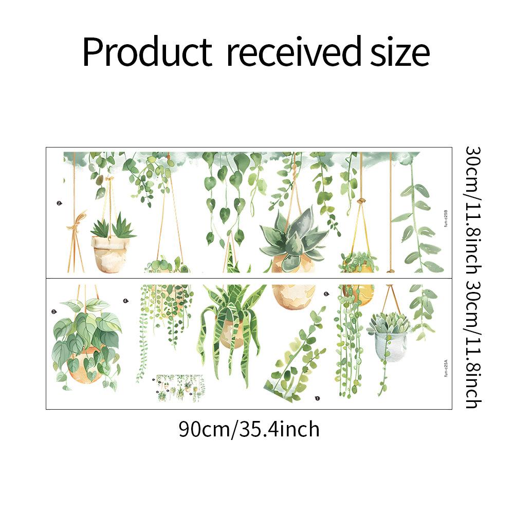 

Fun-c25 Небольшой свежий горшечный висячий декор для спальни, гостиной, фон, ландшафтный дизайн, настенные наклейки, самоклеящиеся 30*90CM*2PCS/fun-c25