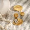  Ocean Starfish Shell Pendant Earrings for Women Stainless Steel Waterproof Summer Jewelry Gift Accessories