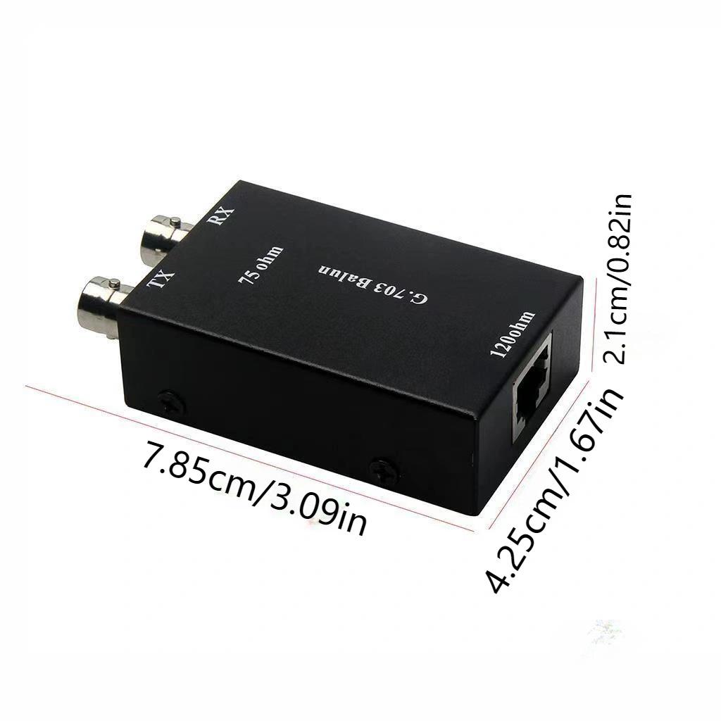 

75 Ohm to 120 Ohm RJ45 to BNC Converter: Balanced to Unbalanced Twisted Pair Adapter with Metal Shell RJ45 to BNC