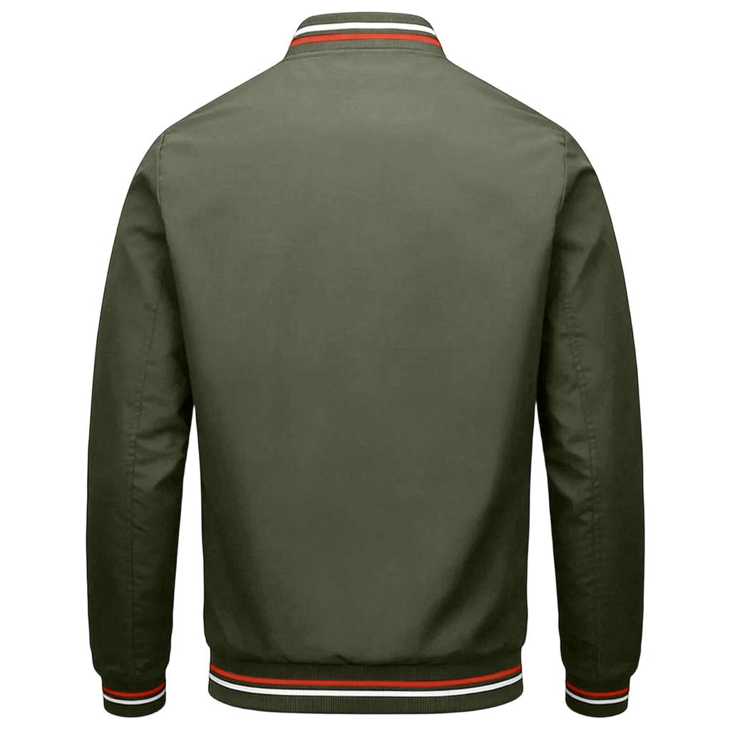 Herren Freizeit Stehkragen Doppelstreifen Jacke Mantel