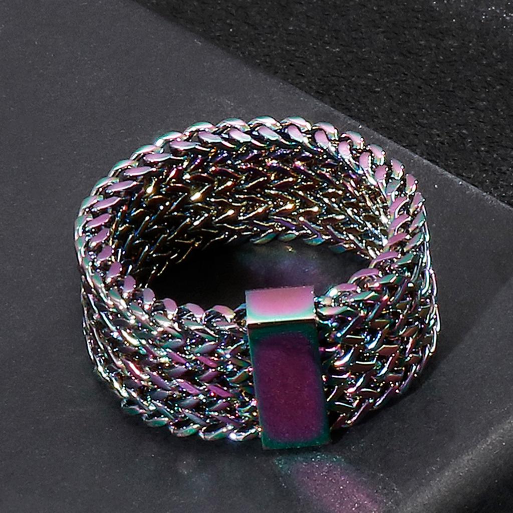 15mm Hip Hop Rock Stainless Steel Men's Ring Multicolor Wide Mesh Luxury Cool Ring Gift Accessories