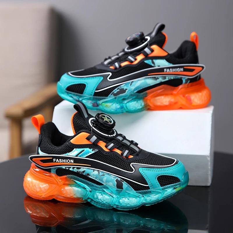New Summer Children Sneakers Breathable 5-16Years Boys' Running Shoes New Swivel Buckle Kids Sport Shoes Outdoor Casual Trainers