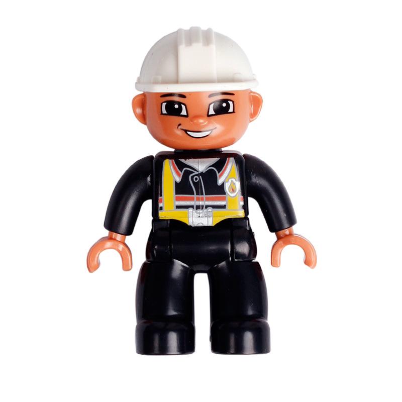 Big Building Blocks Boy Girls Family Policemen Figures Doll Compatible Duplos Children Kids Self Locking Bricks Assemble Toys