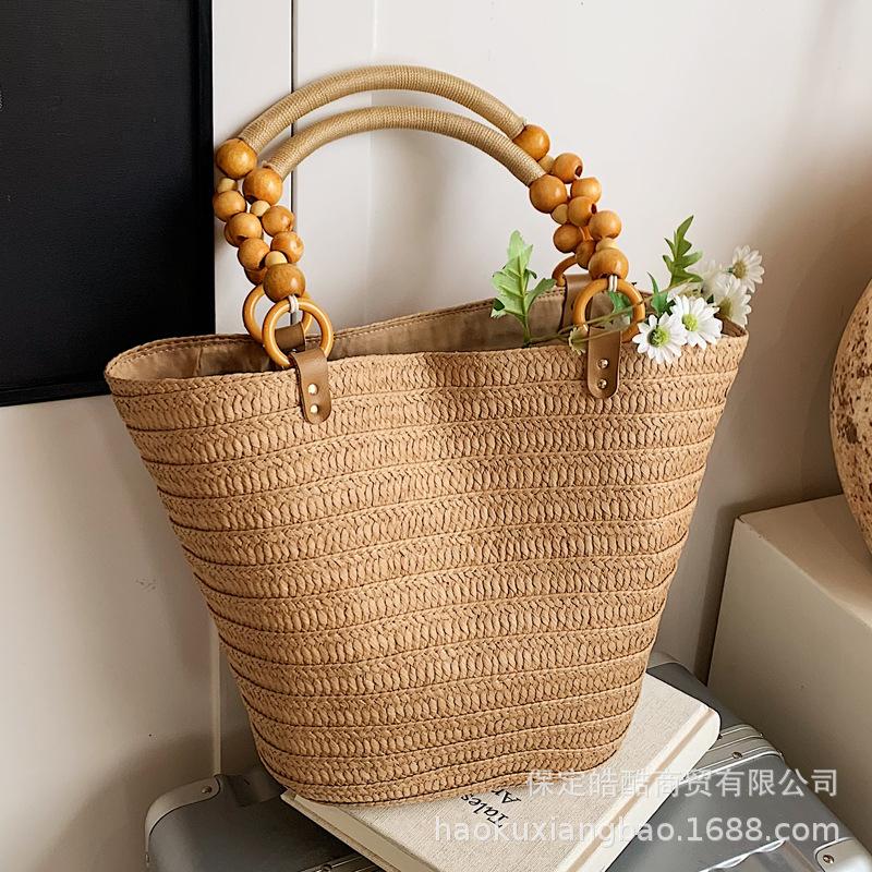 Summer fashion casual portable large-capacity bag women's new 2025 simple straw tote bag versatile underarm bag