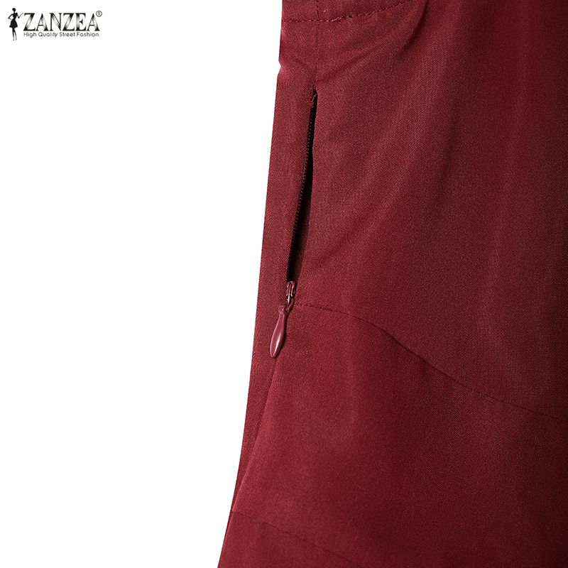 ZANZEA Women Casual V-Neck Elegant Sleeveless A-line Dress