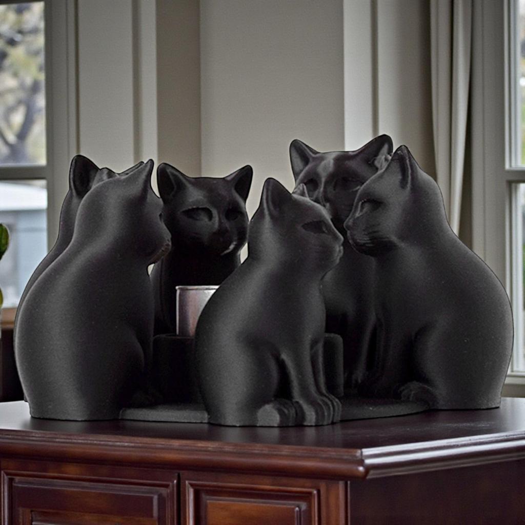 3D Cat Candle Holder Base - Perfect for Valentine's Day Dining Table Ambiance (Candles Not Included)