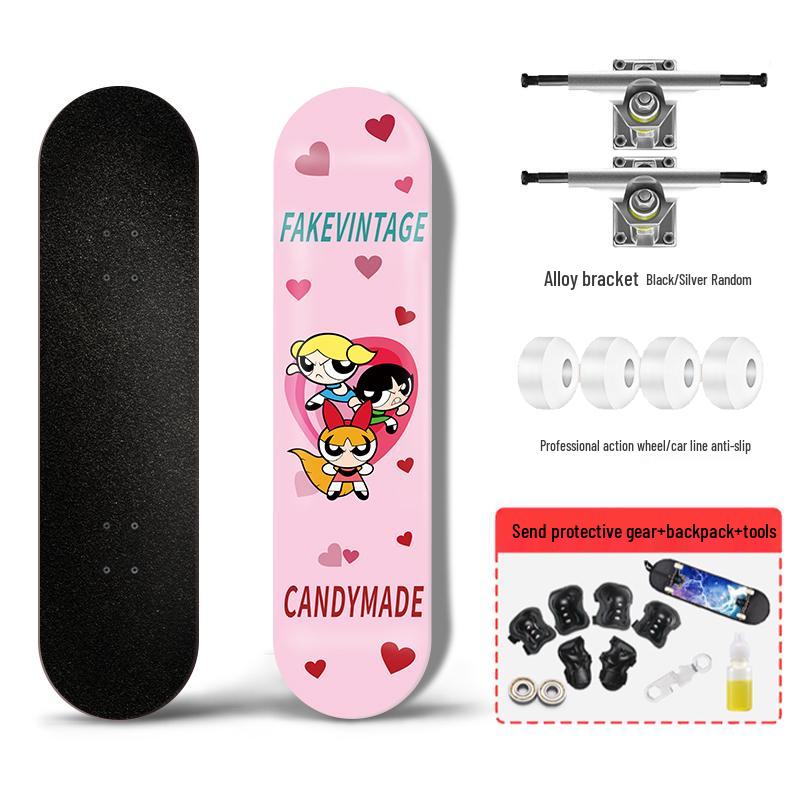Beginner Entry-Level Double Rocker Skateboard for Street Cruising - Professional Short Board for Boys, Girls, and Adults